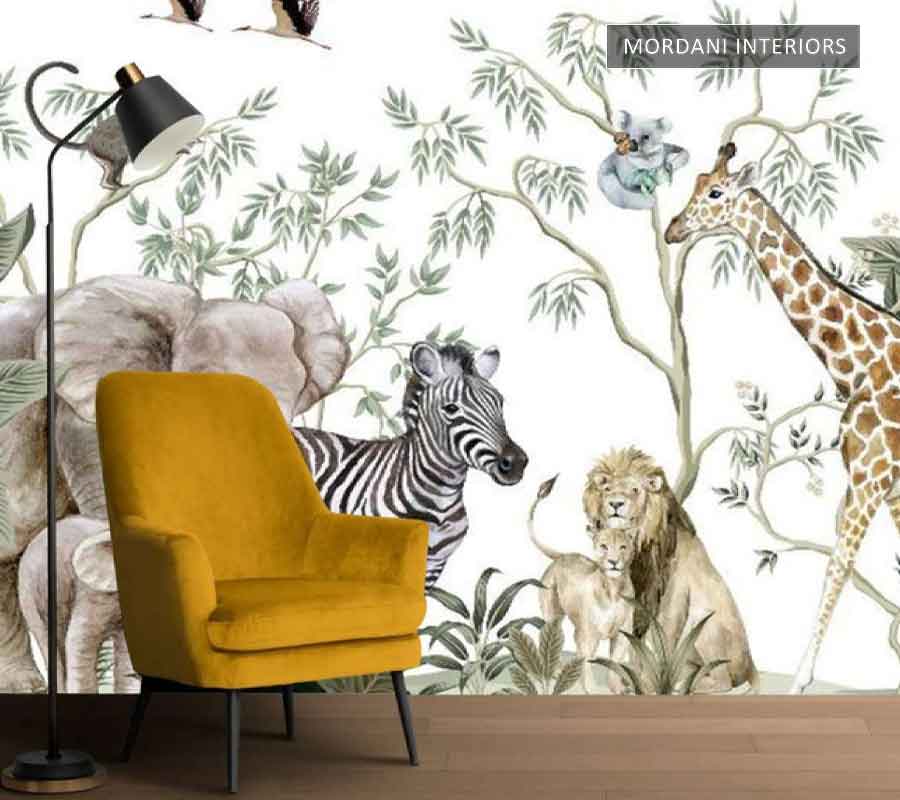 WILD LIFE SAFARI ANIMALS TROPICAL WALL MURALS _ I